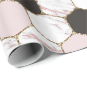 モダン幾何大理石六角パターン ラッピングペーパー (ロールコーナー)