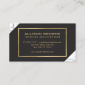 モダン幾何大理石/黒モノグラムのロゴ 名刺 (裏面)