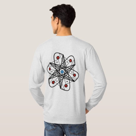 モダン幾何学アトム風抽象デザイン Tシャツ (裏面フル)