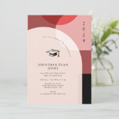 モダン幾何学アーチオーダーメイド写真卒業式 招待状 (スタンド正面)