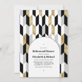 モダン幾何学ウェディングリハーサルディナー 招待状 (正面)