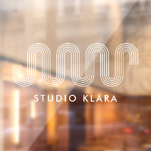 モダン幾何学ウェーブボホラインアートビジネス ウィンドウサイン