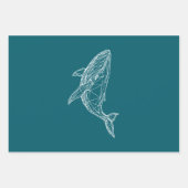 モダン幾何学クジララッピングペーパー ラッピングペーパーシート (正面)