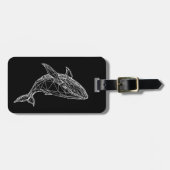 モダン幾何学クジラ荷物タグ ラゲッジタグ (正面横)