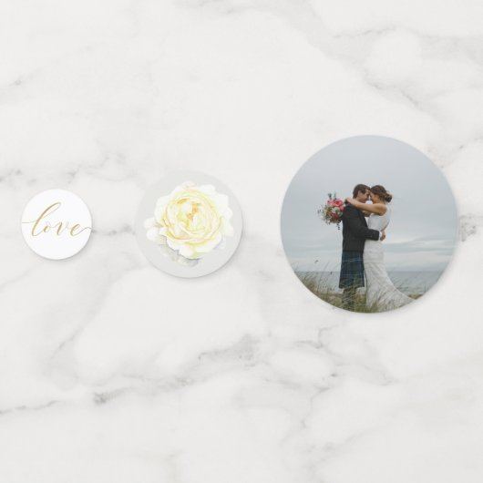 モダン幾何学グリーンウェディングテーブル コンフェッティ (裏面)