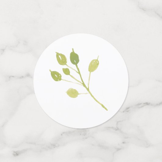 モダン幾何学グリーンウェディングテーブル コンフェッティ (スモール正面)