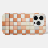 モダン幾何学スクエアケース - テラコッタ、クリーム Case-Mate iPhoneケース (裏面 (横))