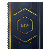 モダン幾何学スタイルのオーダーメイドモノグラム ノートブック (正面)