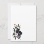 モダン幾何学スモーキーブラック花束ウェディング 招待状 (裏面)