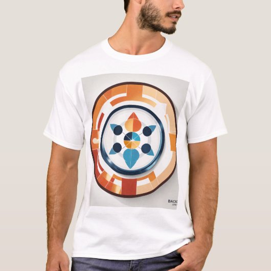 モダン幾何学テクノロジーサークルロゴデザイン Tシャツ (正面)