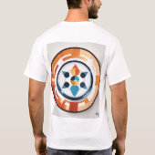 モダン幾何学テクノロジーサークルロゴデザイン Tシャツ (裏面)