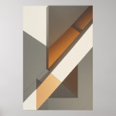 モダン幾何学ニュートラルアースカラー ポスター (正面)