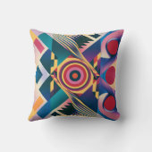 モダン幾何学パターンスロー枕 クッション (裏面)