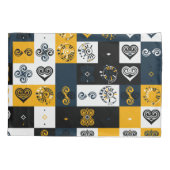 モダン幾何学パターン おしゃれな黄色 枕カバー (裏面)