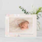 モダン幾何学フォト洗礼招待状 招待状 (スタンド正面)