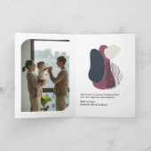 モダン幾何学フラワーバブルアーチホリデー写真 シーズンカード (内部)