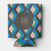 モダン幾何学ブラウン ブルー グリーン ブライダルシャワー 缶クーラー (正面)