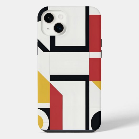モダン幾何学ブロック ボールド iPhoneケース (裏面)