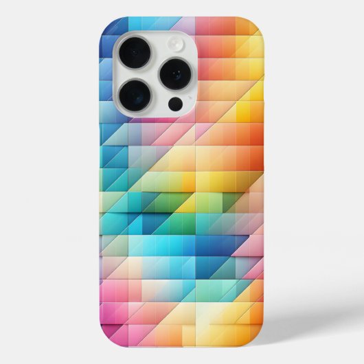 モダン幾何学プリズムスマホケース カラフルな対角線 Case-Mate iPhoneケース (裏面)