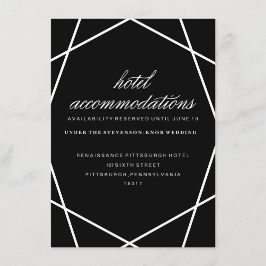 モダン幾何学ホテルカード エンクロージャーカード (正面)