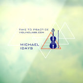 モダン幾何学ホワイト＆ネイビーブルー ミュージック ヴァイオリン ウィンドウサイン (シート3)