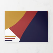 モダン幾何学ボールドレトロウェディング 三つ折り招待状 (カバー)