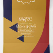 モダン幾何学ボールドレトロウェディング 三つ折り招待状 (内部中)