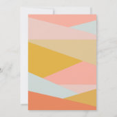 モダン幾何学ライトブルーピンクパステル写真 セーブザデート (裏面)