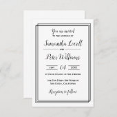 モダン幾何学ライン - 3x5 ウェディング招待状 招待状 (正面/裏面)