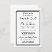 モダン幾何学ライン - 3x5 結婚式/披露宴招待状 招待状 (正面/裏面)