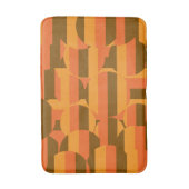 モダン幾何学レトロ グルーヴィー アート バスマット (正面縦)