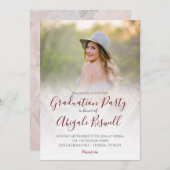 モダン幾何学ローズ グラッド アナウンスメント 招待状 (正面/裏面)