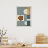 モダン幾何学円と正方形のウォールアート ポスター (キッチン)