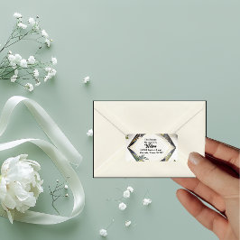 モダン幾何学小さな花の差出人住所 ラベル