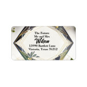 モダン幾何学小さな花の差出人住所 ラベル (正面)