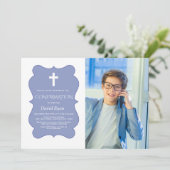 モダン幾何学少年の写真金ゴールドの確認 招待状 (スタンド正面)