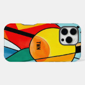 モダン幾何学抽象カラフルデザイン iPhoneケース (裏面横)