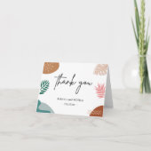 モダン幾何学抽象トロピカルサマー サンキューカード (正面)
