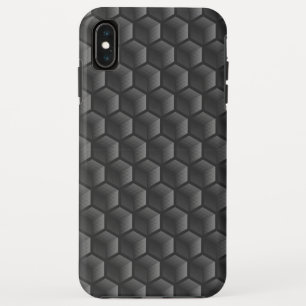 モダン幾何学抽象ハニカムブロック ブラック iPhone XS MAXケース