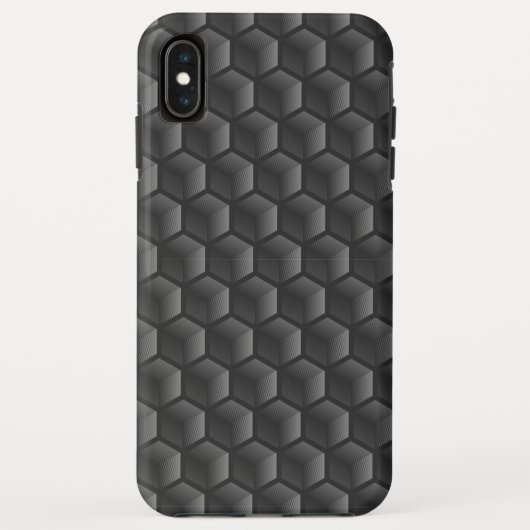モダン幾何学抽象ハニカムブロック ブラック Case-Mate iPhoneケース (裏面)