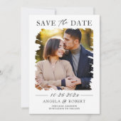 モダン幾何学抽象ブラシストロークフォトフレーム セーブザデート (正面)