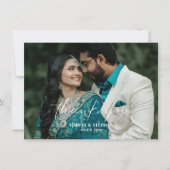 モダン幾何学柄の結婚式フォトサンクスカード サンキューカード (正面)