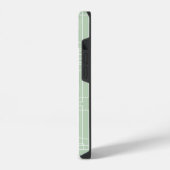 モダン幾何学柄 セージグリーン モノグラム iPhoneケース (左側面)