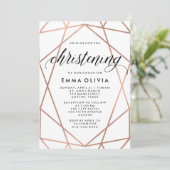 モダン幾何学模様の白《キリスト教》洗礼式や命名式 招待状 (スタンド正面)