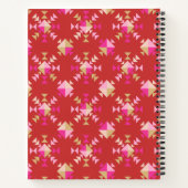 モダン幾何学模様パターン 赤 カスタマイズ ノートブック (裏面)