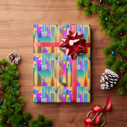 モダン幾何学模様 アブストラクト柄  ラッピングペーパー (クリスマスギフト)