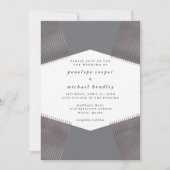 モダン幾何学模様 グレー ウェディング 招待状 (正面)