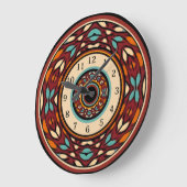 モダン幾何学模様 サウスウェストスタイル ラージ壁時計 (傾斜)