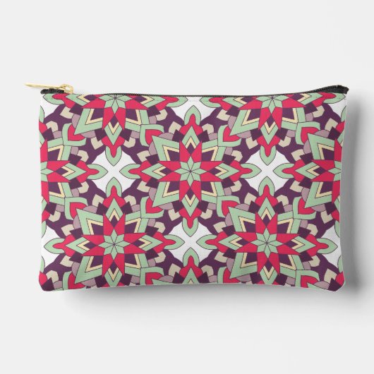 モダン幾何学模様 - ミニマルカラー アクセサリーポーチ (正面)