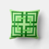 モダン幾何学模様、ミントグリーンとエメラルド クッション (裏面)